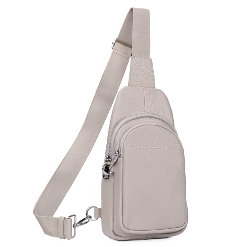 Image of befen Genuine Leather Sling Bag for Women Anti-Theft Crossbody Chest Bags Fanny Packs for Travel with RFID Card Slots