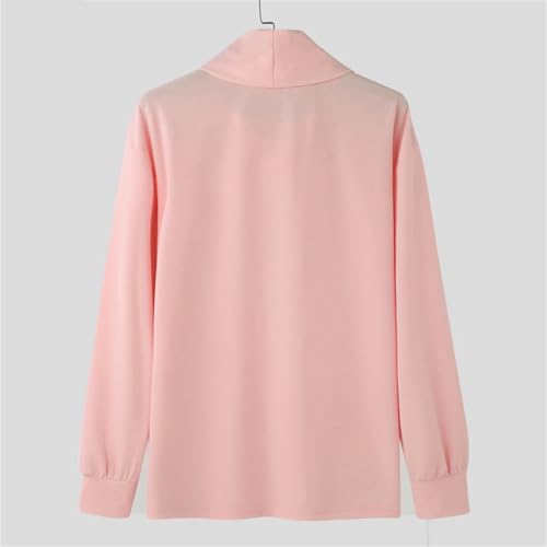 Men's High Neck Bright Color Casual Pullover Sweater Solid Color Casual Loose Oversized Sweater3