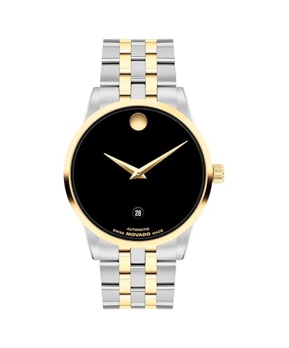 Movado Museum Classic Men's Automatic Watch, Stainless Steel Bracelet, Self-Winding Luxury Timepiece - Gift for Him - 40mm