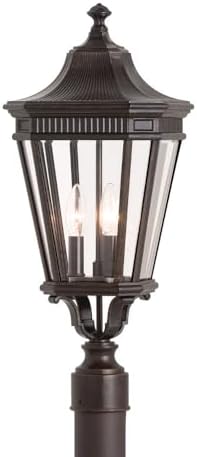 Miniatura 3 de Feiss OL5407GBZ Cotswold Lane - Iluminación de poste para exteriores, bronce, 3 luces (10 pulgadas de ancho x 23 pulgadas de alto) 180 vatios