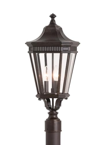 Feiss Lighting-Cotswold Lane-Three Light Outdoor Post Mount in Traditional Style-9.5 Inch Wide by 22.5 Inch High-Grecian