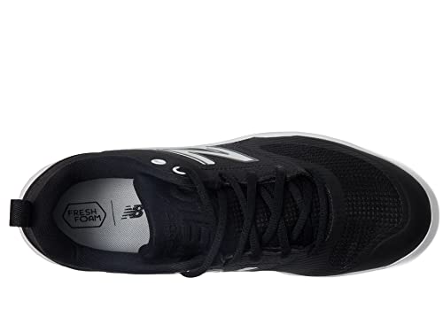 New Balance Women's Fresh Foam Velo V3 Molded Softball Shoe, Black/White, 8.5