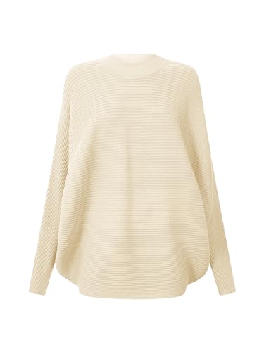 Girls Oversized Sweater Kids Fashion Batwing Sleeve Ribbed Knit Pullover Tops 5-14 Years4