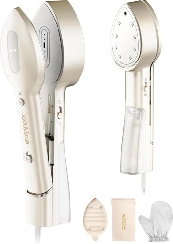 Jack ＆ Rose Clothes Steamer,Press Travel Steamer Iron 3 in 1, Dual Voltage 110-240V, 6+1 Fabric...