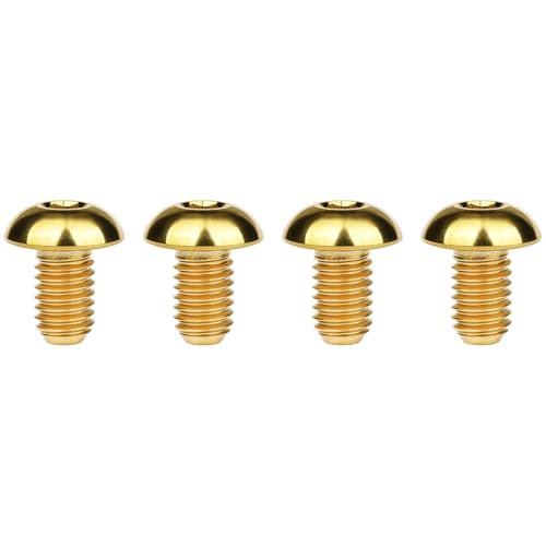 Image of Titanium Bolt M4x6 8 10 12 15 20mm Hex Head Screws for Bicycle Pack of 4 (Gold, M4x6mm)
