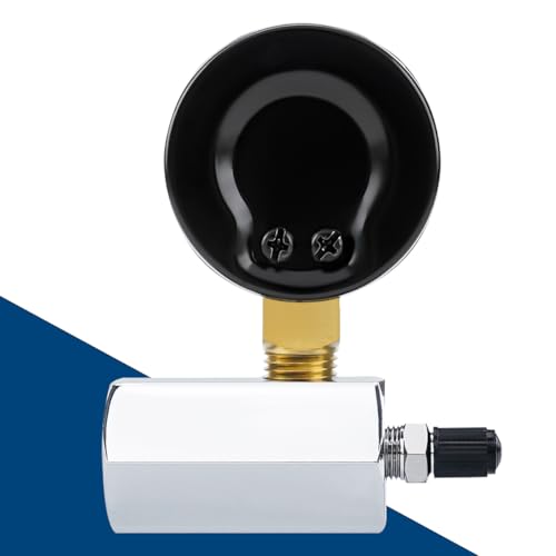 senctrl 0-100 psi gas pressure test gauge 234 dial size 3434 fnpt connection brass valve chrome plated steel body assembly