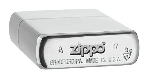 Image of Zippo Metal Armor Brushed Chrome, Silver, Pocket Fuel Windproof Premium Lighter (BIS Certifed)