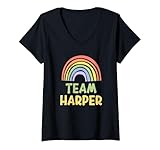 Photo Gallery donna happy colorful team harper rainbow pride green yellow maglietta con collo a v Photo Gallery donna happy colorful team harper rainbow pride green yellow maglietta con collo a v