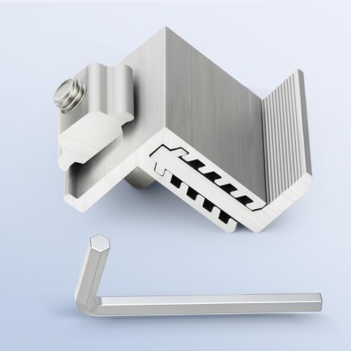 QCDENG 12 peças 35-55 mm braçadeira de extremidade de painel solar ajustável, suporte Z de alumínio