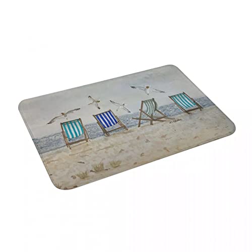 WAXB Tapis Entrée Bord De Mer Tranquillité Paillasson Tapis Tapis Tapis Polyester Anti-Dérapant Sol Décor Bain Salle De Bain Cuisine Salon Tapis De Porte Intérieur Extérieur Noël Halloween