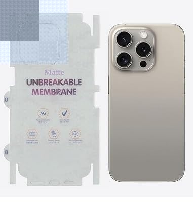 Image of Techsage Back Screen Protector Compatible for iPhone 15 Pro Max Unbreakable Membrane Scratch Guard Transparent TPU Full Fit Protective, Case Friendly, Compatible with iPhone 15 Pro Max (Back & Side)