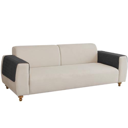 Muamar Couch Arm Covers Chair Arm Covers, Non Slip Sofa Arm Covers, Armrest Covers for Sofa, Furniture Covers Couch Protector 1pc(30x30inch, Black)