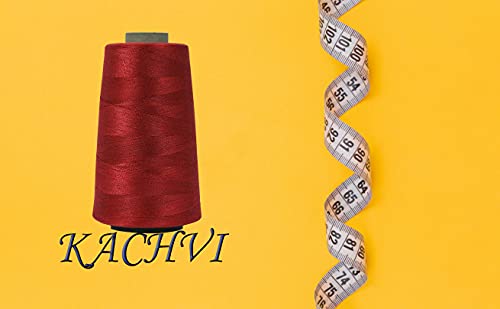 Image of Ace International Exports 3000M Overlock Polyester Yarn Spool Cone Sewing Thread Set Box (Maroon) -Pack of 10 Spools