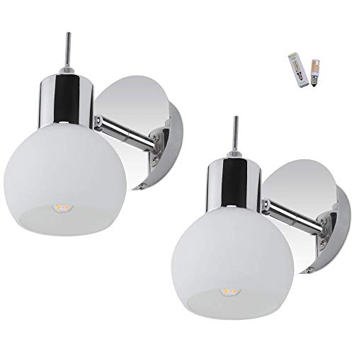 MantoLite Lámparas de Pared,2 Pcs Moderno Dormitorio Iluminación de Interior Lámparas Apliques para Baño Cuarto Vanidad Imagen,Acrílico Sala Pasillos Escaleras Luz (bombillas LED E14 de 5W incluidas)