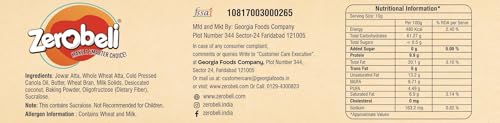 Image of Zerobeli Sugar Free Jowar Atta Biscuits - 325g | Wholesome | Guilt-Free | Perfect Blend of Nutrition and Flavor | Ideal for Health-Conscious Consumers | 100% Wholegrain, No Refined Sugar