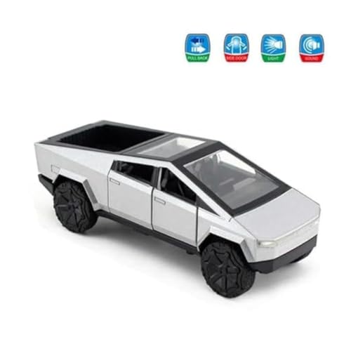 Image of CYBR Truck Diecast Metal Car Toy for Kids | 1:36 Scale Model | Pull Back Action with Light & Sound | Openable Doors | Collectible Model Truck for Kids & Adults | Best Birthday Gift for Boys