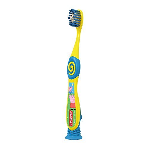 Colgate Peppa Pig Kids Manual Toothbrush With Suction Cup For Little Children Ages 2+, Extra Soft - Pack Of 6 (Color May Vary) #TOP3