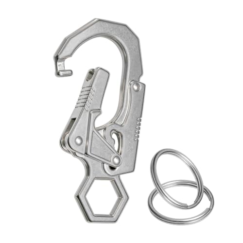 Image of Ahiller Double Locking Carabiner Clip - Zinc Alloy Mens Keychain for Keys