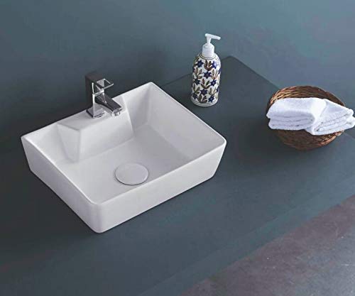 Latest Ceramic Wash Basin Countertop Tabletop Bathroom Sink Wash Basin (16 x 12 x 5 INCH) CONTRA - 1027