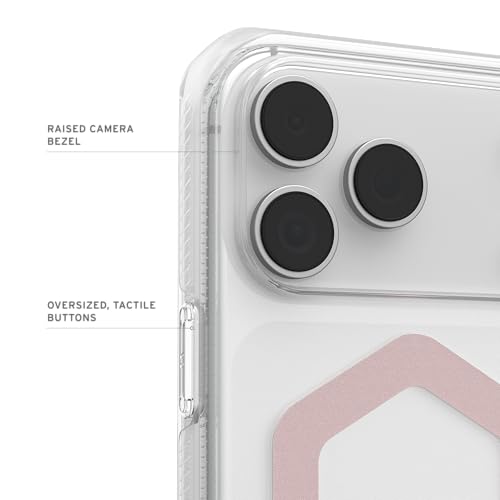 Image of Urban Armor Gear UAG Plyo Magnetic Compatible, Rugged Slim Anti-Yellowing Transparent Clear Shockproof Military Grade Protective Case /Cover Designed for iPhone 17 Pro Max (2025) - Ice /Rose Gold