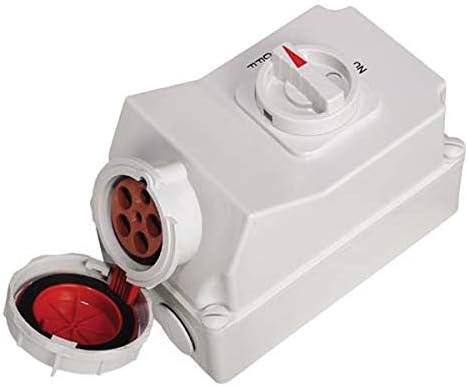 Interlock Switch Sockets Combined Vertical Mounting PI05S (German Type) - IP67, 63 Amp, 5 Pin, 415V,6h