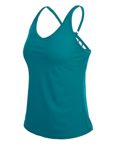 Image of Yonique Womens Tankini Top Only Athletic Swim Top Modest Tankini Swimsuit No Bottom