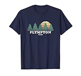 plympton plumbing Camiseta vintage Plympton MA con diseño retro de atardecer a través de pinos. Las camisetas y camisetas gráficas retro de aspecto desgastado y desgastado de la vieja escuela son un impresionante regalo de vacaciones, Navidad y regalo para aquellos que aman Plympton.