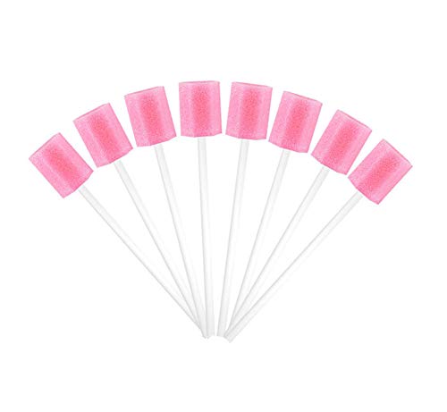 Easyinsmile 使い捨てオーラルケアスポンジスワブ/歯のクリーニング用スポングスワブ(50個)(ピンク)