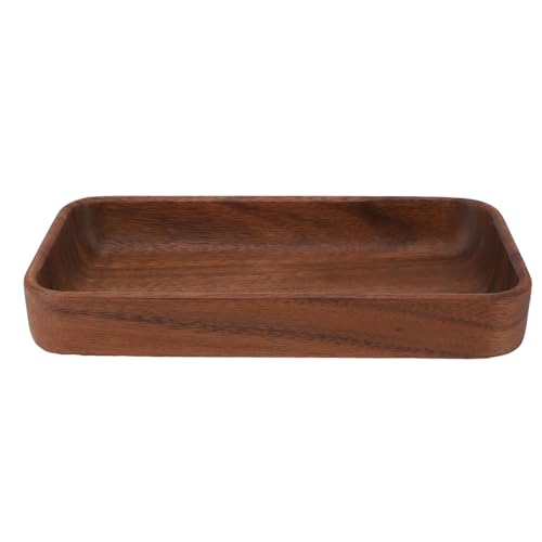 Cyrank Wooden Salad Bowl, Fruit Snack Plate Bowl Extra Large Salad Bowl Wood Popcorn Bowls Fruit Bowl for Kitchen Counter for Dessert Fruit(rectangle)