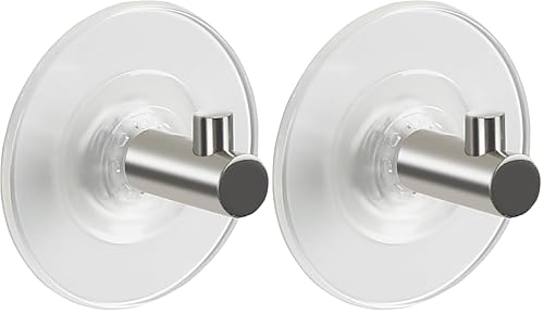 Spirella colección, ganchos de adhesión por ventosa y Acero inoxidable, transparente Kollektion Suki, Haken zum Kleben durch Saugnapf 6, PVC und Edelstahl, Material, Farbe, Größe, Tamaño