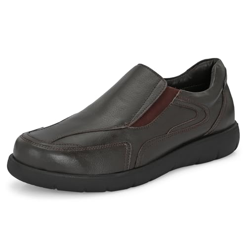Image of Blue Leather By Centrino Genuine Leather Men's Formal | Pure Leather Slip-On Shoes | Soft & Comfortable Daily Driver | Casual Yet Elegant Formal Footwear (4042)
