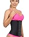LadySlim by NuvoFit Lady Slim Fajas Colombianas 4 Hooks Latex Waist Cincher Trainer Trimmer Corset Weight Loss Body Shaper Black S