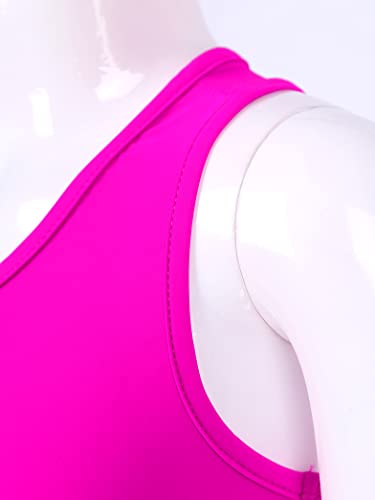 Kids Girls 2 Pieces Active Outfit Racer Back Sports Bra with Booty Shorts Ballet Dancewear3