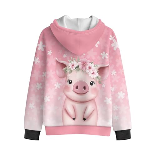 YEXIATODO Girls Zipper Hooded Sweatshirt for Girls Long Sleeve Crop Top Hoodies Kids Pullover Sweatshirts with Pocket3