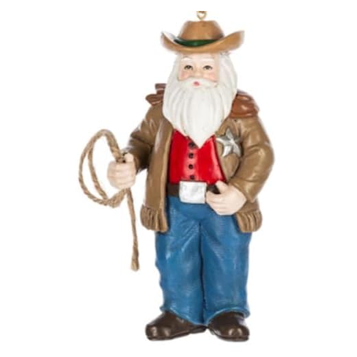 The Bridge Collection Santa Claus As A Cowboy with Rope Lasso& Cowboy Hat - Western Rodeo Santa Ornament