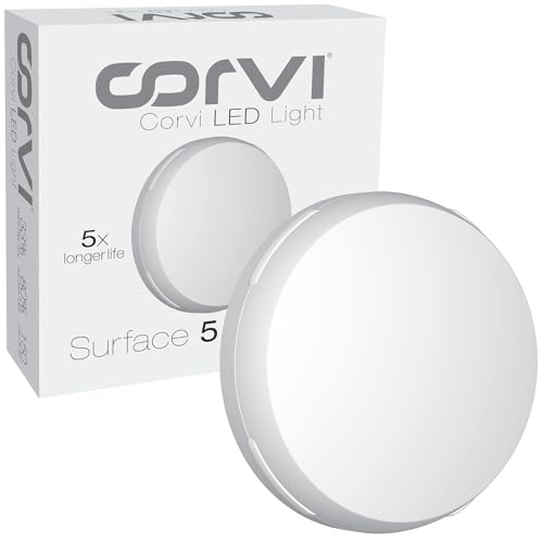 Image of CORVI LED Surface 5 Ceiling Light | 18 Watts illumination using 12 Watts power | Dimmable & Driverless | Backlit for Maximum Output | 5700K White (P1)