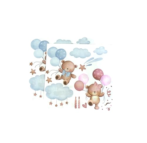 Servilletas de papel de oso para baby shower y revelación de género pack de 40