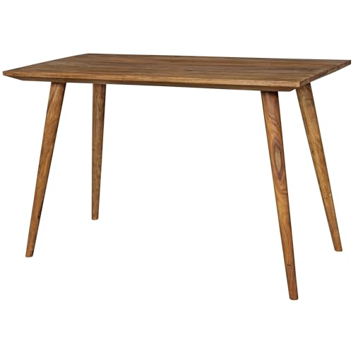 FineBuy Esstisch rechteckig 120 cm Sheesham Massivholz - Design Esszimmertisch für 4-6 Personen - Landhaus Küchentisch - Holztisch Massiv Rustikal