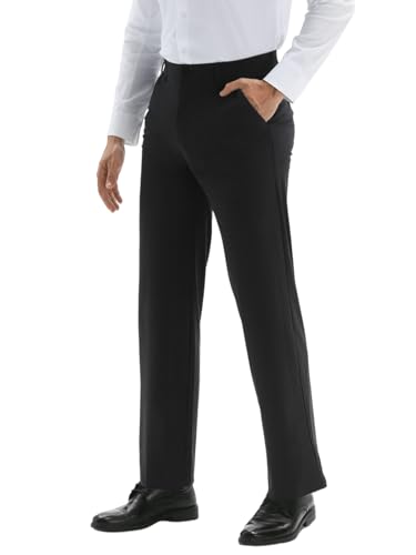 Mens Dress Pants, Cool 24X Men's Casual Classic Fit Golf Work Stretch Pants Lightweight Flat Front Pants