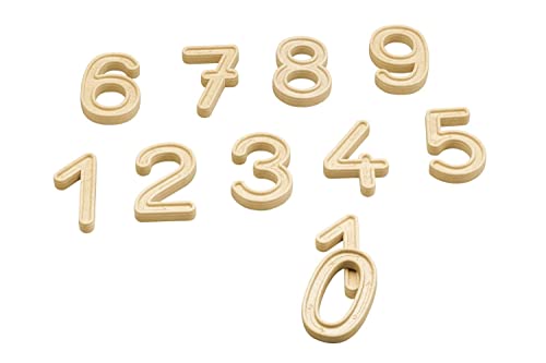 Wissner aktiv lernen R80000.IMP - RE Wood Ziffernsatz aus 11 Ziffern, mit den Zahlen von 1 bis 10, je 7 cm hoch und 1 cm dick, 15 x 15 x 3 cm
