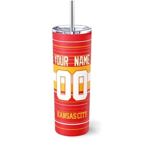 Image of Kansas Tumbler 20oz Travel Mug Custom Name and Number Gifts