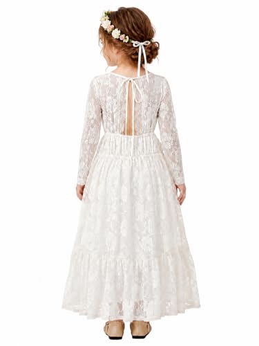 ALLOVIN Toddler Lace Flower Girl Dress (3-12Y)