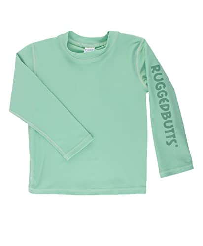 Image of RUGGEDBUTTS Boys Rash Guard Top - Long Sleeve Swim Shirt UPF 50+ | Nylon Blend, UPF 50+ Sun Protection, Premium Quality, Long Sleeves, Classic Fit, Hand Wash, Baby, Toddler, Big Kids