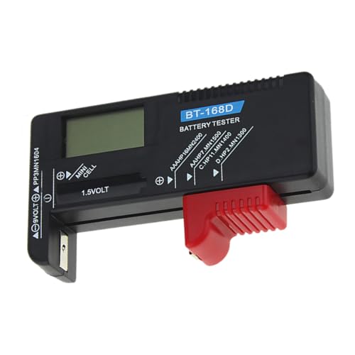Veemoon Digital Battery Capacity Tester and Voltage Checker Portable 1-9v Battery Monitor Tool for Household, Office, and Travel Use with LCD Display Black