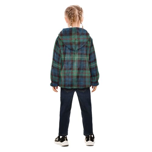 GuoChe Scotland Plaid Blue Green Baby Fleece Jacket4