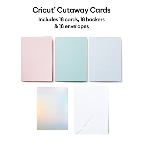 Cricut Cutaway Cards | Pastel | 8.9 cm x 12.4 cm (Cricut Size R10) | Pack of 18 | For Use with Cricut Card Mat - 2x2