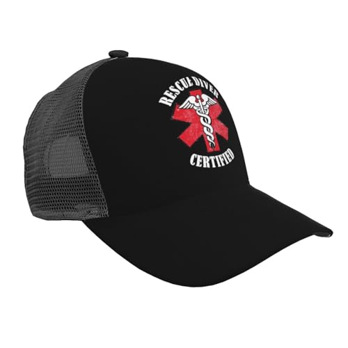 Rescue Diver Certified Unisex Mesh Baseball Caps - Classic Adjustable Hat