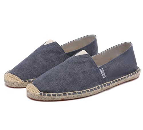 Mintzice Men's Solid Comfortable Slip on Canvas Espadrilles Flat