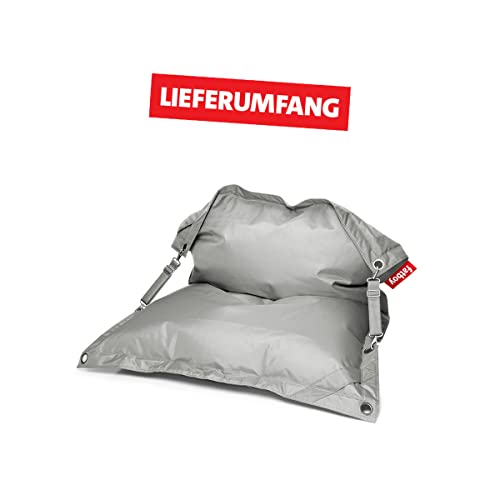 Fatboy Buggle-up Sitzsack Hellgrau - Anpassbare Einzel und Doppel Sitzecke - Perfekte Loungesessel für Drinnen und Draußen - 185 x137cm