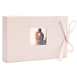 Vienrose Fotoalbum 10x15 Einsteckalbum Klein mit Personalisierbar Leinen Einband, 26 Taschen pro Album für 52 Fotos Ideal für Familie Hochzeiten Reisen und Baby Beige 1 Pack